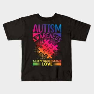 Autism Awareness Acceptance Hope Understand Educate Love Kids T-Shirt